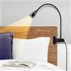 acegoo Lampada da Lettura con Pinza, Minimalista Tutto in Metallo 2 Colore 3000K/Ambra Dimmerabile CRI 95 360° Flessibile con Interruttore per Libro, Lavoro, Letto, Tavolo