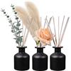 HOSSIAN Diffusore Bottiglie di vetro Nero - Bottiglia vuota di diffusore di canna con bastoni - Accessori di fragranza per fai da te set di diffusori di canna di sostituzione (Nero)