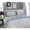 Home Tresor Completo Lenzuola Matrimoniali in Flanella Set Letto Invernale Caldo e Morbido 2 Piazze 100% Cotone Felpato Anti-Pilling Fantasia Cuori Tirolese - Azzurro