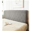 Hearda Copri Testata Letto Singolo 120 cm, Elasticizzato grau Copri Testiera Letto Con Jacquard, Samt Headboard Cover Antipolvere, Lavabile, 360° Protezione