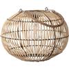 LEDKIA LIGHTING - Lampada da Tavolo Solare LED per Esterni | Design Rattan Boho-Chic | IP44 | Ricarica Solare | Maniglia Trasportabile, Naturale
