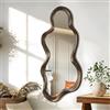 Lzuso Specchi asimmetrici per parete Cornice unica in legno nuvoloso Specchio irregolare Moderno Soggiorno Camera da letto Vanità Ingresso Corridoio Specchio da parete artistico decorativo