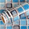 Livelynine Carta Piastrelle Adesive Bagno Mosaico Blu Rotolo Carta Adesiva per Cucina Pannelli Retro Cucina per Muro 3D Paraschizzi Cucine Adesivo Mattonelle Adesive Bagno Adesivi Decorativi 40CMX2M