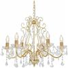 vidaXL Lampadario con Perline di Cristallo Dorato Tondo 6 E14