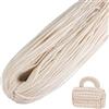 LEREATI Cordino per Borse Uncinetto, Corda Macrame 3mm x 200m Filo Macrame in Poliestere Uncinenetto e Ferri per Abbigliamento, Borse, Tappeti, Fai da Te, Regalo per Maglieria (Beige Chiaro)