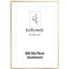 kollyseek cornice di alluminio 50 x 70cm cornice di poster in metallo oro con vetro acrilico infrangibile moderna cornice di foto Cornice con passepartout per le immagini Poster Foto oro