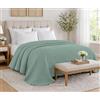 Tata Home Trapuntino Singolo Autunnale Primaverile Copriletto Trapuntato Imbottito Mezza Stagione Extra Morbido Misura 170x250 cm Colore Verde Salvia Mod. Volant