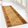 Floordirekt Tappeto passatoia con Motivo, Realizzato su Misura, per Cucina, corridoio e Soggiorno, Ornamento Vintage a griglia Orientale (80 x 400 cm, Beige Akzent)