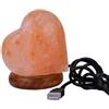 Sanawell Lampada USB di Sale dell'Himalaya con base in legno (A forma di CUORE)