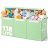 BAKAJI Scatole Portagiochi per Bambini, Scatola Portaoggetti con Coperchio e 3 Scomparti, Porta Giochi da Cameretta Pieghevole in TNT, Scatole Organizer Box Capacità 118 Litri, 91.5x32x40.5cm (Verde)