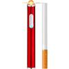 LEILEICAILI Accendino elettrico Mini accendini ricaricabili tramite USB Accendini antivento portatili senza fiamma Possono essere inseriti nella scatola delle sigarette(Red)