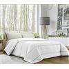BANZAII TEXTILE INNOVATOR ONLINE Banzaii Trapunta Invernale, calda e morbida - Piumone da 350 gr/mq - Microfibra manopesca - Traspirante, Anallergica - Prodotta in Italia - Singolo 170x260 cm Bianco/Bianco