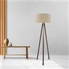 lux.pro Lampada da Terra a Treppiede Alta 140 cm Piantana Tripode con Paralume Cilindrico Design Moderno per Soggiorno Camera da Letto Angolo Lettura - Marrone Chiaro
