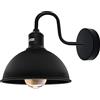 LEDSone Applique da parete moderna industriale a collo di cigno con braccio in metallo E27 per soggiorno, sala da pranzo, cucina (Nero)