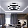 AHWEKR Ventilatore da soffitto con Luce con Telecomando, LED Dimmerabile Lampada da soffitto Moderno Illuminazione per Soggiorno Camera da Letto, Regolabile 6 velocità, Nero 40CM