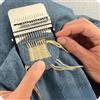 GodbTG Knit Patch Darning Loom Kit, Mini Weaving Tool for Mending Clothes, Socks & Jeans, Portable Wooden Loom Knitting Set for Beginners, DIY Repair & Patch Making Kit