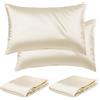 THALMONA Federe Seta Cuscino Letto 2 Pezzi 50x70 Centimetri - Federe Copri Cuscino Letto Morbide ed Eleganti Antipiega - Chiusura a Zip Resistente