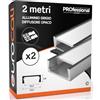 Eurocali 2x Profili da 2m (4mt) in Alluminio Grigio per Strisce LED Copertura Opaca larghezza max striscia led 12.2mm - 15.5 x 5.9