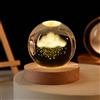 Generic Luce notturna a sfera di cristallo 3D, base in legno, luce notturna a sfera di vetro, novità display a LED spazio, decorazione per camera da letto e scrivania (Nuvole di Pioggia)