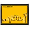ConKrea QUADRO SU TELA CANVAS INTELAIATO - CON CORNICE - Cervello Idea Concept - Psicologia - Brainstorm Business - 50x70cm - Stile Contemporaneo Nero - (cod.2852)