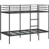 vidaXL Letto a Castello Senza Materasso Nero 90x200 cm in Acciaio, Struttura Letto, Rete Letto, mobili Camera da Letto, Letto a soppalco
