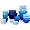 Tupperware Heritage Collection, nuovo set di 36 contenitori per alimenti in blu vintage, idonei per lavastoviglie e senza BPA (18 contenitori, 18 coperchi)