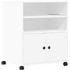 vidaXL Supporto per Stampante con Ruote Bianco 60x48x74 cm, Supporto per Computer, Organizer per Stampante, Tavolo da Stampante portaoggetti