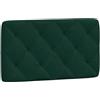 vidaXL Cuscino Testiera Verde Scuro 90 cm in Velluto