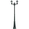 vidaXL Lampione da Giardino 2 Bracci 215 cm Verde Scuro/Nero Alluminio