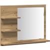 vidaXL Armadietto a Specchio da Bagno Rovere Artigianale 60x10,5x45 cm, Mobile a Specchio con ripiano, Mobile da Bagno, Mobile da Trucco con Specchio