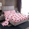 Loussiesd, Parure di lenzuola per letto singolo rosa, motivo con fragole, stile Kawaii, per bambine e ragazze, morbidissime e carine, con lenzuolo di sopra, lenzuolo con angoli e federa