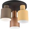 Trio Leuchten Plafoniera - Beige - Marrone - Tortora - Ø 24 cm - 3 luci - Metallo