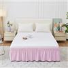 Mateju Famiglia Gonna da Letto Elasticizzata Avvolgente Matrimoniale/Singolo/Piazza e Mezzo Gonna Letto con Volant Gonna da Letto Facile da Installare da 38/40 cm (Rosa,100 * 200+40cm)