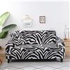 Surwin Copridivano Elasticizzato 1 2 3 4 Posti, Moda Stampa Elastico Universale Copridivani con Braccioli Fodera per Divano Antiscivolo Sofa Protettore (Motivo zebrato,3 posti - 190-230cm)