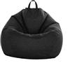 DOTBUY-SHOP Pouf Poltrona a Sacco Gigante,Colore Solido Bean Bag Bambini & Adulti (Senza Imbottitura), Morbido e Accogliente Puffo per Sedersi Poltrona da Lettura per Soggiorno (S,Nero)