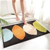 Treer-shop Tappetini da Bagno Antiscivolo Assorbente d'Acqua Tappeto,Lavabile Morbida Microfibra Floccaggio,Treer con Retro in Gomma Antiscivolo per Cucina, Doccia, Soggiorno (Multicolore,50x80cm)