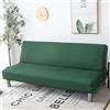 Hixingo Copridivano Senza Braccioli Lavabile, Copridivano 3 Posti Tinta Unita Semplice Antiscivolo, Copri Divano Elasticizzato Fodera per Divano Letto Clic Clac (M:150-190cm,Verde Scuro)