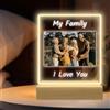 Stileitaliano Lampada Personalizzata Led con Foto - Targa con Base in Legno luminosa - Idea Regalo Originale per Donna Uomo Famiglia Amici - Regali Personalizzati per Compleanno Anniversario