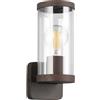 RL LIVE YOUR LIGHT Reality Leuchten Bonito R21596124 - Lampada da parete per esterni, in alluminio pressofuso, con paralume in plastica trasparente, 1 lampadina E27