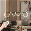 ENXING Lampadario Moderno Minimalista A LED A Onda Lampadario Lineare A Spirale Dorata Lampadario Lineare Lungo Regolabile In Altezza Per Sala Da Pranzo Cucina Ufficio Corridoio(Nero,150cm)