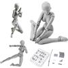 Haniforever Manichino per artisti, modello per disegno artistico, action figure, stop motion con giunti, corpo umano per schizzi, pittura, decorazione (grigio, femminile)