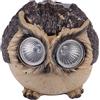 HOMSFOU Luce Gufo a Led Solare in Resina Decorativa Marrone Per Giardino e Patio, Luce Notturna Realistica Resistente Per Illuminazione Esterna e Ambienti Estivi