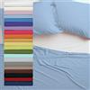 Tata Home Lenzuolo sopra 100% Cotone Misura cm 150x300 Letto Singolo 1 Piazza Colore Azzurro Made in Italy 57 Fili al cm2