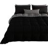 PETTI Artigiani Italiani - Trapunta Singola Invernale, Piumone Singolo, Tinta Unita Double Face Nero 100% Made in Italy
