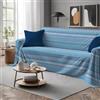 Tata Home Telo Arredatutto Copritutto Copridivano Copriletto Grandfoulard in Cotone Made in Italy Fantasia (Baia Azzurro, Matrimoniale 260x300 cm)