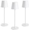 K2 STORE Set di 3 Lampada da Tavolo Bianco Touch Senza Fili Ricaricabili, LED Dimmerabili con 3 Tonalità di Luce 3000-6500K, Impermeabili IP54, Ideali per Interni ed Esterni