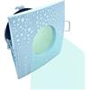Partenopeautensili® Faretto con portalampada attacco GU10 Led impermeabile IP54 per bagno turco cromoterapia ad incasso (Luce Fredda 6500K, Quadrato Bianco)