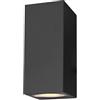 Dopastore Applique da Parete Attacco 2xGU10 Per Esterno Camere Soggiorno Design Effetto Rettangolare Doppia Emissione di Luce Porta Faretto da Parete Stile Moderno Impermeabilità IP65 (Nero)