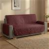 NARCISO Copridivano Poltrone Sofa 1 Posto con Braccioli Made in Italy, Reversibile Realizzato in Microfibra Lavabile Nota per la Resistenza all'Usura Quotidiana, Fissaggio con Laccetti (Bordeaux)