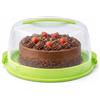 VIRSUS Contenitore Porta torta con coperchio 788, plastica infrangibile, diametro interno 30cm, portatorte 2 chiusure di sicurezza, per dolci e torte, Made in Italy (Verde Lime)